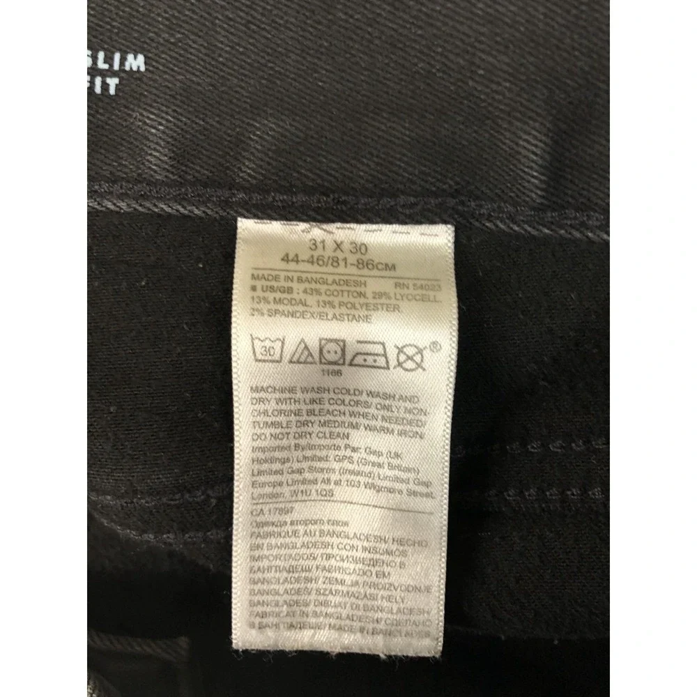 Banana Republic Jeans Mens 32x30 (Tag 31x30) Black Traveler Slim Fit